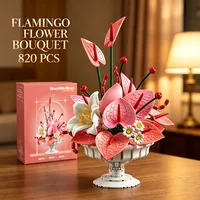 Jie Star X88055 Ensemble de blocs de construction Vase à fleurs Ornement artistique 826 pièces Kit de modèle d'ornement de plantes en pot Décoration intérieure Cadeau pour adultes