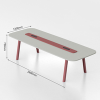 Design élégant Salle de conférence longue kaki simple Table de réunion moderne pour le bureau