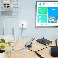 Commutateur Ethernet portable DIEWU TXE308 à 3 ports avec négociation automatique 10/100/1000 Mbps, non géré, détection croisée MDI/MDIX, réseau IGMP