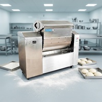 Mesin Pengaduk Tepung Roti Komersial 50kg 100kg 150kg 200kg Listrik Stainless Steel untuk Adonan Pizza Kue Pastry