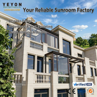 Système de vitrage en aluminium Yeyon OEM pour kit d'assemblage de fenêtres professionnel, véranda extérieure résidentielle, maison en verre