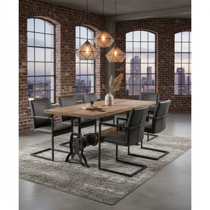 Modern Industrial Solid Wood Adjustable Top Dining <b>Tables</b> Luxury Dining Room Sets for Hotel and Home Use - Product Image 3