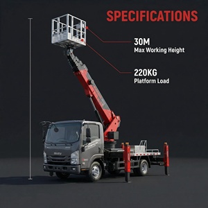 <span class=keywords><strong>Camion</strong></span> <span class=keywords><strong>de</strong></span> travail aérien à flèche télescopique Isuzu <span class=keywords><strong>de</strong></span> 30 m <span class=keywords><strong>de</strong></span> hauteur pour l'entretien des autoroutes et des aéroports - Product Image 1