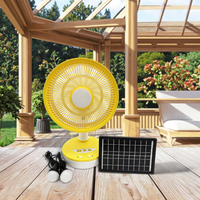 Ventilateur de table solaire rechargeable en métal de 12 pouces, double alimentation AC/DC, panneau solaire 5W, lampe LED, 3 vitesses, moteur silencieux en cuivre, autonomie de 6 heures