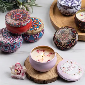 Wholesale Custom Private Label Tin Jar Decorative Luxury Gift Set Fragrance Soy Wax Scented Candles