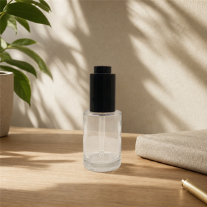 Eco Friendly Clear <b>Glass</b> Pipette Dropper Bottle with Black Rubber Bulb for Skincare Serum <b>Packaging</b> - Product Image 5