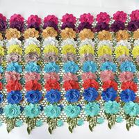 Guipure 3d Fleur Polyester Garniture Chimique Bordure Dentelle Coupe Multi Couleurs Fleur Broderie Dentelle Garniture Multicolore Personnalisé