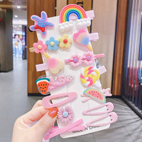 Lot de 14 pinces à cheveux fantaisie en forme d'arc-en-ciel, faites à la main, pour filles et enfants, accessoires capillaires mignons, coffret cadeau