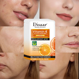 Masque facial éclaircissant à la vitamine C Disaar avec acide hyaluronique et niacinamide, réparation et amélioration de la peau, masque pour le visage en stock - Product Image 6