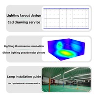Éclairage latéral LED pour terrain de badminton intérieur Zhiming, design nid d'abeille anti-éblouissement sans ombre, 5700K, surface incurvée, design écaille de dragon
