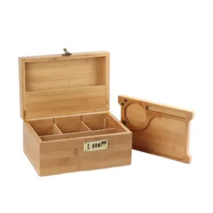 Luxury Wooden storage box with partition and key lock Decorative wooden storage box for gift pack
