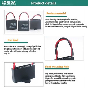 Lorida <span class=keywords><strong>CBB61</strong></span>พัดลม<span class=keywords><strong>400Vac</strong></span> วิ่ง1UF 450V 1uF 0.5uF ควบคุมความเร็ว2.5UF 450V AC SK - Product Image 2