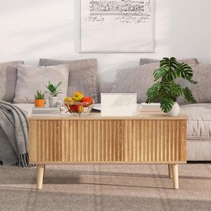 This is a <b>small</b>, minimalist <b>wooden</b> coffee <b>table</b> with height adjustment, suitable for <b>small</b> apartments. It features a large - Product Image 3