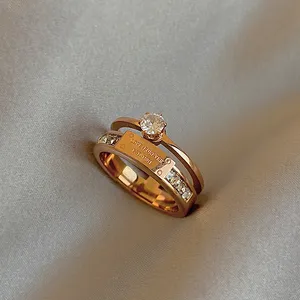 Женские кольца с двумя буквами, из титановой стали