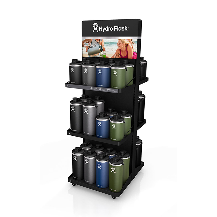 Customized Metal Flask Bottle Fixture Metal Display Rack for Outdoor Supplies Store — view 2