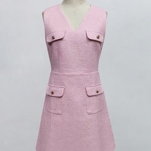 Vestidos Midi de Punto de Poliéster sin Mangas con Cintura Natural y Ajuste Delgado, Estilo Francés, de Alta Gama, Personalizados al por Mayor OEM/ODM - Product Image 4