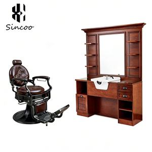 Luxury Unique Single-sided Vintage Marble Barber Mirror Station <b>With</b> Ceramic Bowls Mirror Styling Mirror <b>Dressing</b> <b>Table</b> - Product Image 5