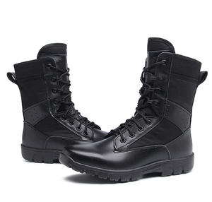 DF1103 -2 Nouvelle Version Bottes d'entraînement noires en microfibre sans logo, bottes de sécurité chinoises respirantes avec manchons - Product Image 5