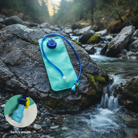 Sac à eau portable pour sports de plein air, sans BPA, 2 L, en PE+EVA, poche à eau pour l'hydratation, alpinisme, cyclisme, course à pied, randonnée, camping