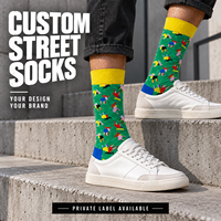 Chaussettes personnalisées OEM Mushafier pour adultes, en polyester/nylon/coton/fibre de bambou/laine, résistantes aux déchirures, séchage rapide, imprimées