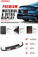 Kit carrosserie Perfiply en fibre de carbone véritable, diffuseur de pare-chocs arrière avec éclairage LED pour Audi A6 S6 C7 C7.5 Sport 2012-2015