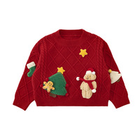 Noël Logo personnalisé hiver nouveau-né bébé garçon pull en tricot pull infantile pull tricoté pull enfants fille haut à manches longues