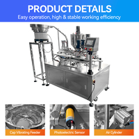 Machine de remplissage et de bouchage automatique monobloc rotative à pompe à piston servo pour crème cosmétique, lotion, liquide et pâte en flacon