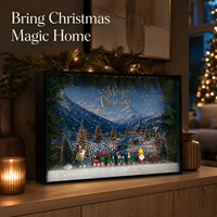 Boîte à lumière LED de Noël personnalisée, écologique et durable, avec cadre en alliage d'aluminium et contrôle de gradation