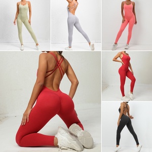 Quần Áo Tập Gym Lưng Chéo Gợi Cảm Thiết Kế Mới Áo Liền Quần Tập Luyện Cho Nữ, Trang Phục Áo Liền Quần Tập Thể Dục Yoga Một Mảnh Có Logo Tùy Chỉnh - Product Image 6