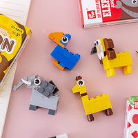 Taille-crayon en plastique, blocs de construction, puzzle de maternelle, pour élèves du primaire, papeterie d'apprentissage, bricolage