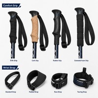 Série de bâtons de ski Zeroring OEM en fibre de carbone et aluminium, bâtons de neige personnalisés avec logo, vente en gros, usine