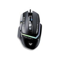 Ratón para Juegos con Cable AULA S12Pro, 12800 DPI, Retroiluminación RGB, 8 Botones Programables con Tecla de Disparo, Ratón Óptico Ergonómico para Esports y PC