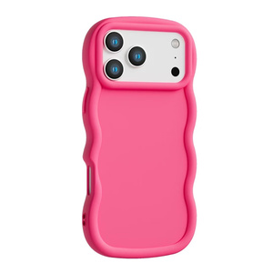 Nouvelle Coque de Téléphone Ondulée en Silicone Souple et Élégante pour <span class=keywords><strong>iPhone</strong></span> 15 16 17 Plus Pro Max, Coque de Téléphone Couleur Bonbon Style Ins - Product Image 1