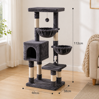 Arbre à chat multi-niveaux en sisal avec double panier en peluche, directement de l'usine