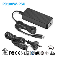 Adaptateur d'alimentation USB-C PD100W GaN à verrouillage par vis pour PC médical, industriel, PoE, AV, moniteur POS, station d'accueil, caméras vidéo