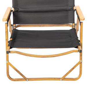 Chaise de camping pliable avec cadre en aluminium, tissu Oxford noir 600D, imitation grain de bois, pour extérieur et jardin - Product Image 3