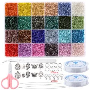 24 Kleuren Multicolor Custom Miyuki Diy Cadeau Acryl Initiële Kraal Sieraden Accessoires Acc Plastic Gegrilde Doos Kit Set Voor Kinderen