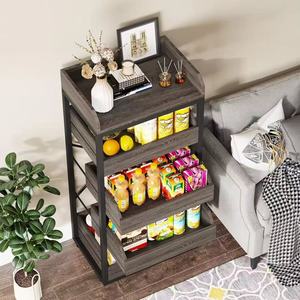Modern minimalist wooden home <b>vegetable</b> rack, snack display rack, supermarket shelf, kitchen shelf - Product Image 1