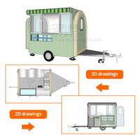 Chariot à café mobile personnalisé TUNE, camion à jus, camion de nourriture mobile, remorque alimentaire mobile