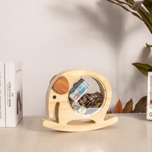 Hucha de madera con forma de elefante, 25x20x5 cm, diseño moderno y sencillo para niños, caja de ahorro de 5 a 7 años - Product Image 2