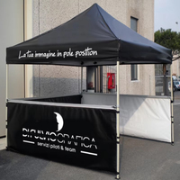Tente de réception pliable en aluminium portable avec 4 parois latérales complètes, imperméable, pour événements commerciaux