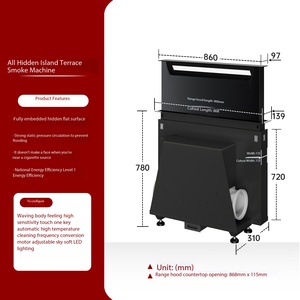 Hotte aspirante intelligente 900 mm 21m³/min avec moteur DC sans balais, murale, pour cuisine, avec commande tactile, faible niveau sonore, classe A - Product Image 6