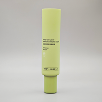 Envase Cosmético Personalizado con Tapa Verde Mate y Acabado Brillante, Tubo de Plástico con Bomba Dosificadora para Lociones