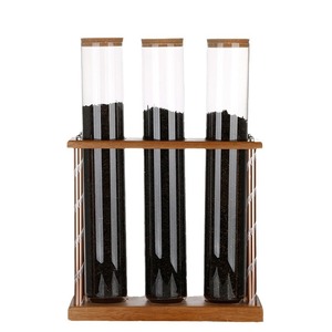 Exhibidor de Té L-Beans con Frascos de Vidrio y Base de Madera para Uso en Exhibiciones - Product Image 4