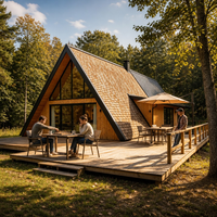 Maison capsule de luxe moderne en forme de A, maison triangulaire, cabane modulaire préfabriquée pour complexe hôtelier