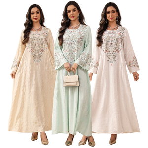 AB557 Abaya de luxe traditionnelle pour femmes, robe musulmane brodée, robe pull, vêtements islamiques de Dubaï, Abaya <span class=keywords><strong>Turquie</strong></span>, Jalabiya pour femmes - Product Image 1