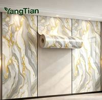 Panneau mural en marbre bleu océan, autocollant 3D auto-adhésif imperméable en PET PVC pour salon, chambre à coucher, intérieur