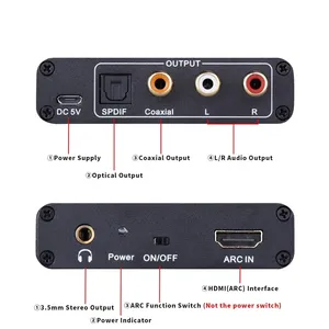 <span class=keywords><strong>Adaptateur</strong></span> audio DAC <span class=keywords><strong>SPDIF</strong></span> coaxial RCA ARC, sortie <span class=keywords><strong>jack</strong></span> 3,5 mm, <span class=keywords><strong>adaptateur</strong></span> audio ARC 192 kHz, extracteur, séparateur <span class=keywords><strong>jack</strong></span> coaxial <span class=keywords><strong>SPDIF</strong></span> L/R - Product Image 5