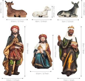 Juego de Natividad de Navidad, 11 Uds., figuras de Natividad, juego de 8 pulgadas, estado de resina para exhibición de decoración navideña - Product Image 5