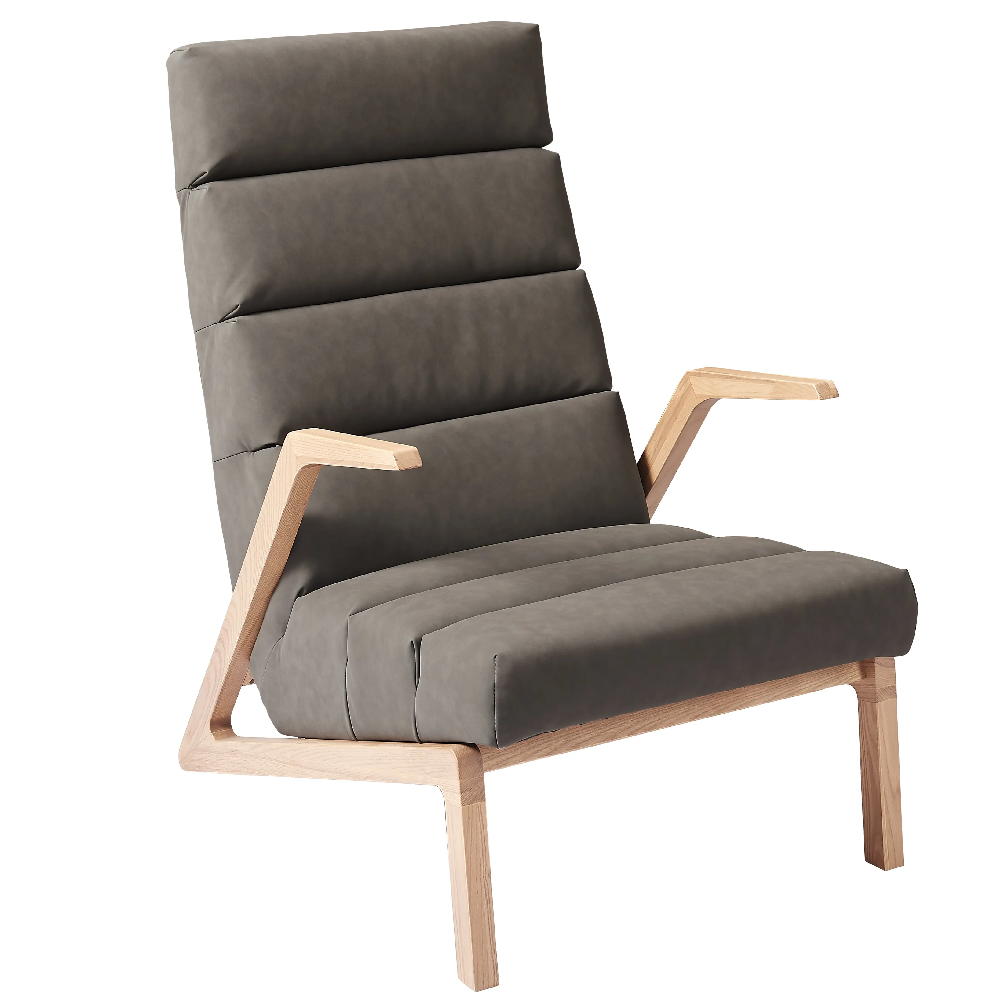 Досуг откидывающееся кресло с твердой Ash деревянная рамка Середина столетия современном стиле одноместное кресло-диван в простом стиле для гостиной, спальни, обеденный стол